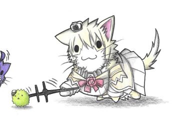 10s :3 admiral_(kancolle) ahoge animal animal_ears animalization cat cat_ears cat_tail clothed_animal colored_pencil_(medium) commentary_request crown glance hat kantai_collection marimo military_hat mini_crown neko_kyo no_humans non-human_admiral_(kancolle) open_mouth peaked_cap pleated_skirt sakawa_(kancolle) simple_background skirt tail traditional_media warspite_(kancolle) white_background