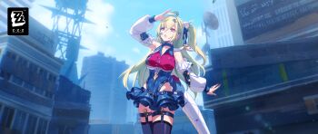 Rule 34 | 1girl, ahoge, bare shoulders, blonde hair, breasts, chalky (zenless zone zero), cissia (zenless zone zero), hair between eyes, hair ornament, highres, large breasts, long hair, official art, one side up, open mouth, pom pom (clothes), pom pom hair ornament, red eyes, smile, snake, snake girl, snake tail, tail, underboob, white snake, zenless zone zero