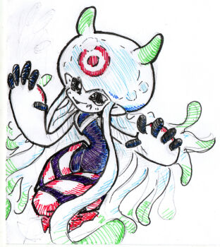 digimon digimon_(creature) hidakka jellyfish_girl jellymon monster_girl tentacle_hair tentacles