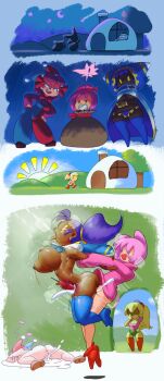 1boy 3girls absurdres aftersex androgynous animal_ears anus artist_name ass bikini blonde_hair blush bouncing_breasts breast_press breasts cum cum_in_pussy cum_overflow curvy dark-skinned_female dark_skin doggystyle gloves happy happy_sex head_back heart heart-shaped_pupils heavy_breathing hetero highleg highleg_leotard highres hood hoodie interracial kirby kirby_(series) large_breasts leg_lock leotard long_hair looking_at_another lying magolor marx_(kirby) micro_bikini minuspal moaning multiple_girls navel night nintendo nipples nude open_mouth penis pink_hair purple_hair pussy sequential sex sex_from_behind shiny_skin sky smile standing standing_sex stomach_bulge swimsuit symbol-shaped_pupils thighhighs thong_bikini tiff_(kirby) tongue tongue_out trap trapped uncensored vaginal very_long_hair wide_hips x-ray