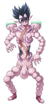 1boy black_hair colored_skin extra_arms fangs full_body game_cg ganusgil goggles inoino kouyoku_senki_exs-tia long_tongue looking_at_viewer male_focus monster_boy non-web_source official_art open_mouth pink_skin pointy_ears sharp_teeth shoes solo spiked_hair standing teeth tentacles tongue tongue_out transparent_background variant_set