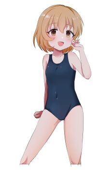 1girl dodotsuki highres idolmaster idolmaster_cinderella_girls koga_koharu loli one-piece_swimsuit simple_background solo swimsuit white_background