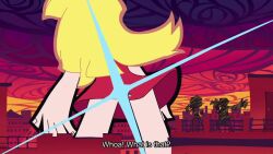 1boy 2girls animated anime_screenshot ass blonde_hair blood brief_(psg) butt_crack city convenient_censoring giant giantess gun handgun long_hair multiple_girls no_panties nosebleed panties panty_&amp;_stocking_with_garterbelt panty_(psg) sound stocking_(psg) transformation underwear video weapon