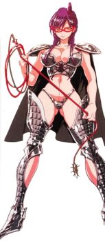 1girl armor ass bikini_armor breasts cleavage groin large_breasts magi_the_labyrinth_of_magic myers navel official_art purple_hair source_request