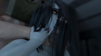 animated bouncing_breasts breasts completely_nude cum faceless faceless_male finger_in_another&#039;s_mouth from_behind hair_between_eyes large_breasts long_hair long_hair_between_eyes moaning nude one_eye_covered pale-skinned-female rough_sex sound spread_legs strangling tagme video