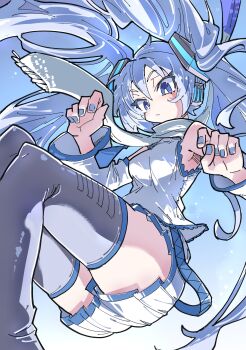 1girl absurdres elenagr hatsune_miku highres scarf solo twintails vocaloid