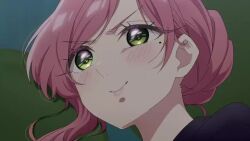 2girls animated blush breast_smother breast_sucking breasts cleavage face_to_breasts hanazono_hahari haraga_kurumi hiding kimi_no_koto_ga_dai_dai_dai_dai_daisuki_na_100-nin_no_kanojo large_breasts multiple_girls sound tagme under_table video yuri