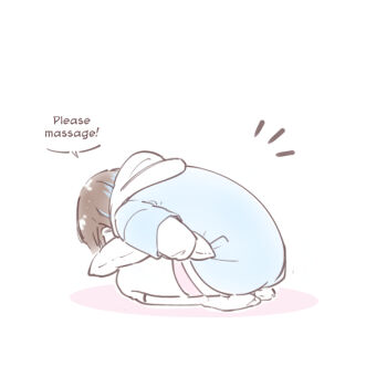 1girl brown_hair english_text fetal_position hood hood_down hooded_vest hoodie kneeling medium_hair no_shoes original socks speech_bubble tama_gotoh vest white_background white_socks yoruny