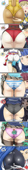 6+boys 6+girls ? abdiel_(megami_tensei) absurdres amanozako_(megami_tensei) aogami_(megami_tensei) ass ass_focus ass_lift atsuta_miyazu back-print_panties back_cutout black_panties blue_hair blush bodysuit cameltoe character_print clothes_lift clothes_pull clothing_cutout colored_skin dark-skinned_female dark_skin dazai_ichiro demon_(megami_tensei) flying_sweatdrops green_skin heart highres huge_ass incredibly_absurdres isonokami_tao itsukishima_sahori jenny_secret khonsu_(megami_tensei) kissing_ass lahmu_(megami_tensei) leotard long_image looking_at_viewer multiple_boys multiple_girls nuwa_(megami_tensei) panties pantyhose pantyhose_pull pantylines pink_panties pout print_panties protagonist_(smtv) red_panties shin_megami_tensei shin_megami_tensei_v skirt skirt_lift speech_bubble striped_clothes striped_panties tall_image tentacles thigh_gap thighs tight_clothes trap trefoil underwear yakumo_shohei