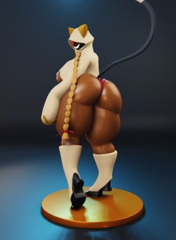 1girl 3d animated ass blazblue braid breasts buruma cameltoe dark-skinned_female dark_skin female_focus highres honkcg hood huge_ass large_breasts sharp_teeth solo tagme tail taokaka teeth thick_thighs thighs twin_braids video wide_hips