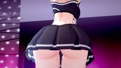 1girl 3d animated ass ass_clapping ass_focus ass_shake back black_hair black_skirt blake_belladonna bouncing_ass bouncing_breasts breasts exzelled huge_ass large_breasts panties pole rwby short_hair skirt solo spanked spanking spanking_self stripper_pole thick_thighs thighs twerking underwear video yellow_eyes