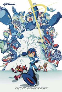 6+boys aiming aiming_at_viewer aircraft arm_cannon arm_up armor blonde_hair blue_armor blue_bodysuit blue_eyes blue_helmet bodysuit ciel_(mega_man) data_(mega_man) dr._light_(mega_man) energy_sword forehead_jewel glint green_eyes grey_(mega_man) group_picture gun helmet highres holding holding_gun holding_sword holding_weapon lan_hikari_(mega_man) long_hair looking_at_viewer mega_man_(classic) mega_man_(series) mega_man_battle_network_(series) mega_man_day mega_man_legends_(series) mega_man_star_force_(series) mega_man_volnutt mega_man_x_(series) mega_man_zero_(series) mega_man_zx mega_man_zx_advent megaman.exe model_a_(mega_man) model_zx_(mega_man) multiple_boys non-humanoid_robot over-1_(mega_man) proto_man red_armor red_helmet robot robot_animal robot_bird robot_dog rockman_xover roll_(mega_man) rush_(mega_man) simple_background star_force_mega_man sword tears weapon white_background x_(mega_man) yungdanbee z_saber zero(z)_(mega_man) zero_(mega_man)