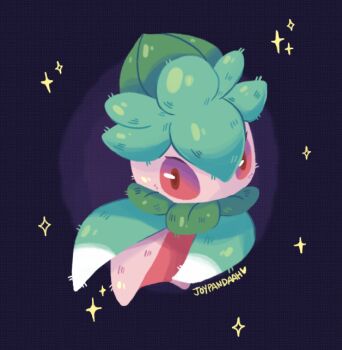 Rule 34 | commentary, english commentary, fomantis, full body, gen 7 pokemon, joypandaah, nintendo, no humans, pokemon, pokemon (creature), pokemon focus, purple background, solo, sparkle