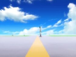 1girl :o animated aqua_hair bare_legs bent_over blue_buruma blue_eyes breasts brown_hair buruma cloud doi_shizuha dutch_angle female_focus from_below gym_uniform honjo_mikaze long_hair looking_down medium_breasts multiple_girls outdoors ryona sad shadow shirt short_hair short_sleeves sky standing stratos_4 t-shirt tagme thinking twintails video white_shirt wide_hips