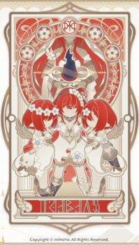 4girls asymmetrical_footwear black_boots black_gloves boots dress faceless faceless_female gloves honkai:_star_rail honkai_(series) long_hair long_sleeves mismatched_footwear multiple_girls official_art red_hair short_hair trianne_(honkai:_star_rail) tribbie_(honkai:_star_rail) tribios_(honkai:_star_rail) trinnon_(honkai:_star_rail) white_boots white_dress wings