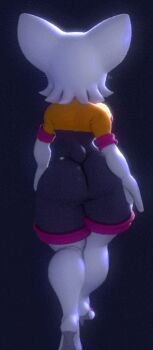 1girl 3d animated animated_gif artist_request ass ass_shake female_focus furry furry_female huge_ass jiggle kabalmystic_(artist) rouge_the_bat shocking_(artist) solo sonic_(series) tail thick_thighs thighs wide_hips