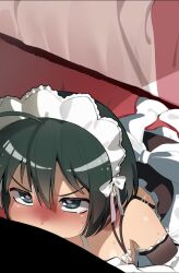 1boy 1girl animated annoyed apron bar_censor black_collar black_dress black_gloves blush bouncing_breasts breasts censored cleavage closed_eyes collar cowboy_shot deepthroat detached_collar dot_nose dress elbow_gloves embarrassed eyebrows facing_viewer fellatio from_above gloves green_eyes green_hair headdress heart heart-shaped_pupils hetero indoors kneeling kore_ga_watashi_no_goshujin-sama large_breasts large_penis leaning_forward looking_ahead looking_up looping_animation maid matching_hair/eyes mizumizuni neck_ribbon oral penis ribbon saliva sawatari_izumi short_hair solo_focus strapless strapless_dress surprised symbol-shaped_pupils tagme tears tsundere two-tone_collar two-tone_dress two-tone_gloves veins veiny_penis video white_apron white_collar white_dress white_gloves white_headdress white_ribbon