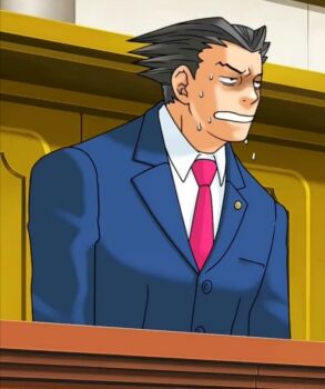 Rule 34 | 1boy, ace attorney, game screenshot, male focus, non-web source, phoenix wright, solo