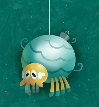 Rule 34 | christmas, christmas ornaments, green background, highres, nintendo, no humans, pokemon, pokemon (creature), pokemon focus, rumwik, tarountula, thread