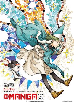 1girl animal_ears black_leggings brown_shoes brushbuddy cloak coco_(tongari_boushi_no_atelier) creature dog dog_ears english_text fingernails full_body green_eyes green_hair hat highres leggings mascot promotional_art qifrey&#039;s_atelier_apprentice_uniform shirahama_kamome shoes short_hair spanish_text tongari_boushi_no_atelier