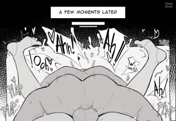 1boy 1girl artist_name cropped eldar english_text feet_up highres mating_press paid_reward_available plap pussy_juice sex sound_effects speech_bubble t'au tagme testicles tonka_kryga vaginal warhammer_40k