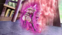 10s 2girls :o animated armor armored_boots ass attack aura bikini_armor blonde_hair blush boots bra braid braided_ponytail breasts clitoral_stimulation cosplay curvy drill_hair embarrassed female_focus green_hair helmet highleg highleg_leotard highres holding holding_sword holding_weapon leotard long_hair looking_at_another medium_breasts mirim mirim_(cosplay) multiple_girls outdoors queen&#039;s_blade queen&#039;s_blade_rebellion ryona screencap single_braid sound standing sword tagme talking trembling underwear video weapon winged_helmet ymir_(queen&#039;s_blade)