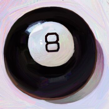 Rule 34 | 8-ball, close-up, commentary, highres, no humans, object focus, original, painterly, shadow, simple background, twulfs, white background