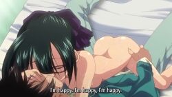 10s 1boy 1girl 2014 animated anime_screenshot anus ass black_hair black_socks blood blush bouncing_breasts breast_sucking breasts censored clothed_male_nude_female covering_own_mouth cowgirl_position defloration dot_nose english_text flat_chest french_kiss girl_on_top glasses grabbing_another's_breast green_eyes groping hair_ornament hetero ichina_(imako_system) imako_(imako_system) imako_system indoors jewelry kiss leg_grab missionary mosaic_censoring nipples nude open_mouth penis petite pussy queen_bee_(animation_studio) ribbon ring sex size_difference small_breasts socks sound spread_legs straddling subtitled sweat tagme teasing tongue tongue_out uneven_eyes vaginal video virgin