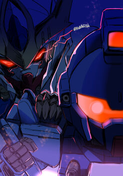 assault_visor blue_destiny_01 earth_federation energy_sword glowing glowing_eye glowing_eyes gundam gundam_barbatos_lupus gundam_side_story:_the_blue_destiny gundam_tekketsu_no_orphans holding holding_sword holding_weapon kotojima_motoki looking_at_viewer mecha mecha_focus mobile_suit no_humans red_eyes red_visor robot science_fiction sword v-fin weapon zooming_in