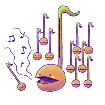 beamed_eighth_notes eighth_note musical_note no_humans omori otamatone quarter_note simple_background sun_iiinu white_background