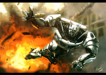 assault_visor claws espen_grundetjern explosion helmet humanoid_robot insignia jazz_(transformers) jumping machine mecha mecha_focus pontiac pontiac_solstice robot science_fiction transformers transformers_(2007_movie) transformers_(live_action)