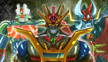 alternate_design god_mazinger god_mazinger_(robot) great_mazinger great_mazinger_(robot) mazinger_(series) mazinger_z mazinger_z_(mecha) mazinkaiser mazinkaiser_(robot) mecha mecha_focus multicolored_armor pilder prototype_design robot super_robot ufo_robo_grendizer y-ohkubo