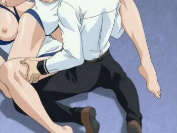 00s 1boy 2005 2girls animated animated_gif armpits arms_up between_breasts bible_black bible_black_only blush bouncing_breasts breast_sucking breasts breasts_out breasts_squeezed_together brown_hair changing_room clenched_hands closed_eyes clothed_sex clothes_between_breasts female_pubic_hair glasses grabbing_another's_head groin hetero kobayashi_shinobu large_breasts lying moaning multiple_girls nipples nonogusa_miyuki on_back on_floor one-piece_swimsuit open_mouth presenting_breasts pubic_hair pussy rape red_hair school school_swimsuit sex short_hair solo_focus spread_legs swimsuit tagme teeth torn_clothes uncensored vaginal