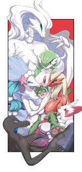 1boy 6+girls :3 absurdres animal_ears animal_feet animal_hands animal_nose artist_name beak bird_girl black_sclera black_skin blaziken blonde_hair blue_eyes blue_hair blush bob_cut body_fur border breasts claws closed_mouth colored_eyelashes colored_sclera colored_skin commission constricted_pupils fangs feet furry furry_female furry_male furry_with_furry furry_with_non-furry gardevoir gen_3_pokemon gen_5_pokemon gen_7_pokemon gpaper232 green_fur green_hair green_skin hair_ornament hair_over_one_eye hand_on_another's_head hand_up happy harem highres huge_breasts interspecies jewelry large_breasts leg_grab legendary_pokemon long_hair looking_at_another looking_at_viewer looking_down mermaid monster_girl multi-tied_hair multicolored_hair multicolored_skin multiple_girls navel neck_ring nintendo nose_blush one_eye_covered open_mouth original outside_border pawpads pearl_hair_ornament personification pink_skin pokemon pokemon_(creature) primarina purple_sclera purple_skin red_background red_eyes red_fur red_sclera reptile_girl reshiram ringed_eyes salazzle short_hair signature simple_background smile snout split_mouth starfish_hair_ornament striped_skin sweat teeth tiger_boy tiger_ears tongue tongue_out two-tone_fur two-tone_hair two-tone_skin very_long_hair watermark white_border white_fur white_hair white_skin wide-eyed yellow_fur zangoose