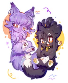 Rule 34 | :3, absurdres, animal ear piercing, animalization, arm up, bright pupils, cat, commentary request, dendra (pokemon), eyelashes, fangs, full body, highres, kui kui jiang, nintendo, open mouth, pawpads, pokemon, pokemon sv, red eyes, tulip (pokemon), white pupils