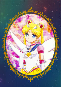Rule 34 | 1girl, absurdres, bishoujo senshi sailor moon, bishoujo senshi sailor moon crystal, bishoujo senshi sailor moon stars, blonde hair, blue eyes, blue sailor collar, brooch, choker, closed mouth, crescent, crescent facial mark, earrings, elbow gloves, eternal moon article, eternal sailor moon, facial mark, forehead mark, gloves, hair ornament, hairpin, heart, heart brooch, highres, jewelry, long hair, magical girl, official art, parted bangs, pleated skirt, portrait, puffy sleeves, red choker, sailor collar, sailor moon, sailor senshi uniform, scan, see-through clothes, see-through sleeves, skirt, smile, solo, takahashi akira, tsukino usagi, twintails, white gloves, white wings, wings, yellow skirt