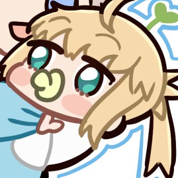 Rule 34 | 1girl, aged down, ahoge, artoria caster (fate), artoria pendragon (fate), baby, blonde hair, chibi, ebora, fate/grand order, fate (series), green eyes, lowres, pacifier, sprout