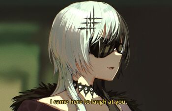 1girl absurdres advarcher black_hair coat commentary english_text fur-trimmed_coat fur_trim gundam hashtag-only_commentary highres hololive hololive_english i_came_here_to_laugh_at_you_(meme) meme multicolored_hair parody scene_reference shiori_novella shiori_novella_(1st_costume) solo split-color_hair subtitled sunglasses two-tone_hair virtual_youtuber white_hair zeta_gundam