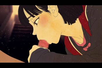 1boy 1girl animated black_hair censored cum cum_in_mouth cum_in_nose ejaculation erection fellatio higashiyama_shou loli mosaic_censoring oral original penis grabbing_another's_penis shirt tagme video