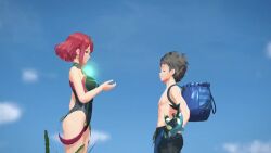 1boy 1girl 3d animated child cutscene game imminent_breast_grab pyra_(xenoblade) rex_(xenoblade) screencap sound tagme video video_game video_game_screencap xenoblade_chronicles_(series) xenoblade_chronicles_2