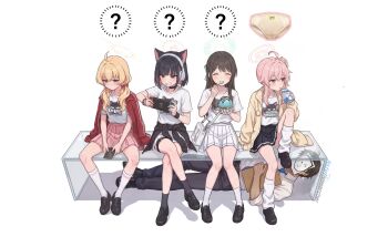 ai-generated airi_(band)_(blue_archive) airi_(blue_archive) blue_archive kazusa_(band)_(blue_archive) kazusa_(blue_archive) natsu_(band)_(blue_archive) natsu_(blue_archive) panties pants sensei_(blue_archive) underwear yoshimi_(band)_(blue_archive) yoshimi_(blue_archive)