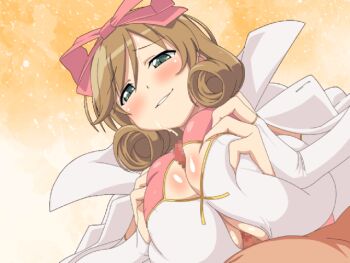 animated breasts censored chikuishi haruka_(senran_kagura) large_breasts paizuri photoshop_(medium) senran_kagura