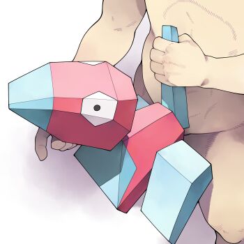 1boy absurdres bestiality commentary_request completely_nude gen_1_pokemon highres holding low_poly nintendo nude pokemon pokemon_(creature) pokephilia porygon sex sex_from_behind simple_background tail tail_grab white_background youjo_modoki