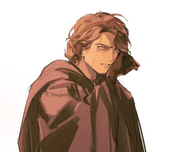Rule 34 | 1boy, anakin skywalker, brown robe, crying, jedi, male focus, medium hair, messy hair, robe, scar, scar on face, sgbf44608, sketch, solo, star wars, star wars: revenge of the sith, tears