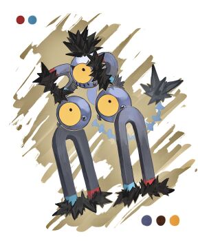 950magi618 absurdres color_guide commentary_request full_body highres magnet nintendo no_humans one-eyed pokemon pokemon_(creature) pokemon_focus sandy_shocks screw solo