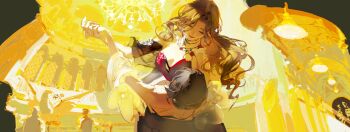 2girls absurdres augustus_(path_to_nowhere) ballroom ballroom_dancing bare_back bare_shoulders black_dress black_hair black_shawl blonde_hair blue_eyes breasts ceiling chandelier chief_(path_to_nowhere) chinese_commentary cleavage commentary curly_hair dress earrings eye_contact female_chief_(path_to_nowhere) forehead highres holding_hands jewelry looking_at_another multiple_girls multiple_necklaces necklace o-ring_strap official_alternate_costume parted_bangs path_to_nowhere people procreate_(medium) rafaelaaa red_dress red_lips shawl shoulder_blades single_strap smile solo_focus statue white_shawl window