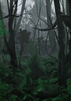 absurdres comet_(tvgz5235) commentary_request day foliage forest green_theme highres nature no_humans original outdoors scenery tree