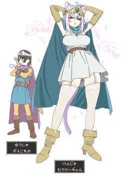 2girls absurdres animal_ear_fluff animal_ears breasts cat_ears cat_girl cat_tail highres hololive imamura_ryou multiple_girls nekomata_okayu oozora_subaru purple_eyes purple_hair short_hair simple_background tail white_background