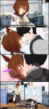 3d agnes_tachyon_(tach-nology)_(umamusume) agnes_tachyon_(umamusume) animal_ears blush bubble closed_eyes comic faceless faceless_male food hetero horse_ears horse_girl horse_tail kiss lab_coat pocky pocky_day pocky_kiss shared_food sick smile smirk tail text_focus trainer_(umamusume) umamusume universalkun