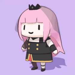 1girl 3d animated black_skirt blender_(medium) bracer detached_sleeves holding holding_microphone holding_scythe hololive hololive_english looping_animation microphone mori_calliope pink_hair rapping scythe seafoamboy single_detached_sleeve single_thighhigh skirt smol_calli solo thighhighs tiara v-shaped_eyebrows veil video virtual_youtuber walfie_(style)